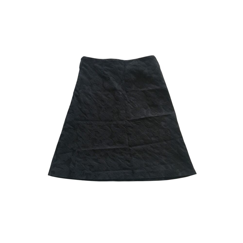 Old Navy Ladies Onyx Black Brocade Pattern Cotton Polyester Lined Skirt Size 2